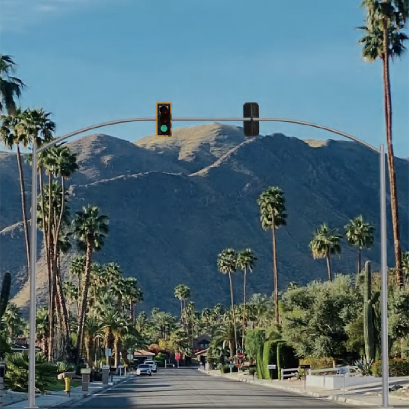 عمود إشارة المرور الألومنيوم مع ذراع