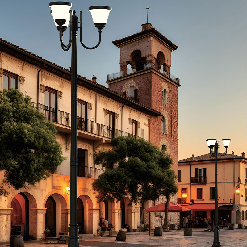 عمود الإضاءة الشمسية رش مسحوق معدني GOZO