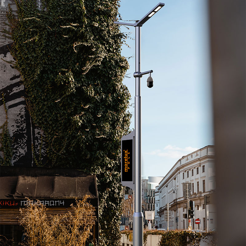 عمود إنارة الشارع الذكي متعدد الوظائف من سبائك الألومنيوم