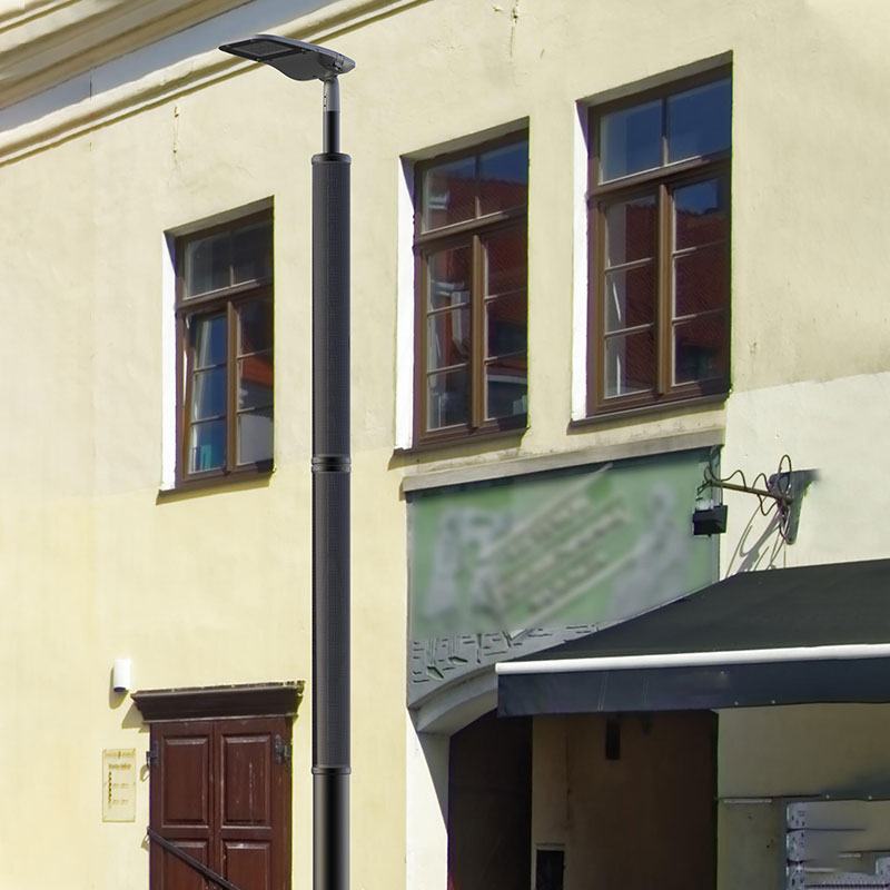 عمود إضاءة شمسي HJT مرن رش مسحوق معدني PIRAN