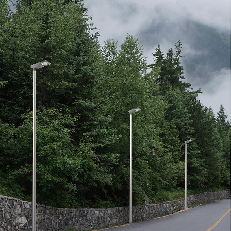 عمود الإضاءة الشمسية رش مسحوق معدني من الألومنيوم ISNY